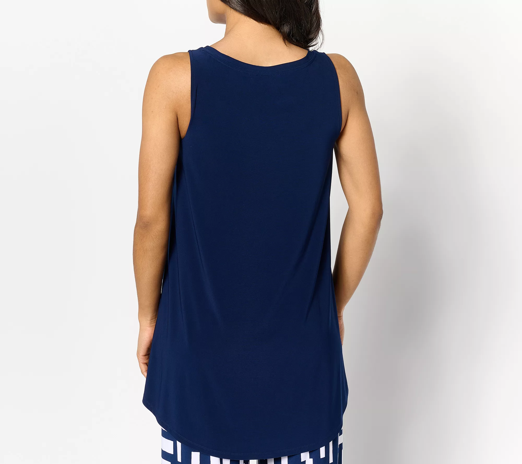 "As Is" Dennis Basso Hi-Low A-Line Italia Knit Sleeveless Top