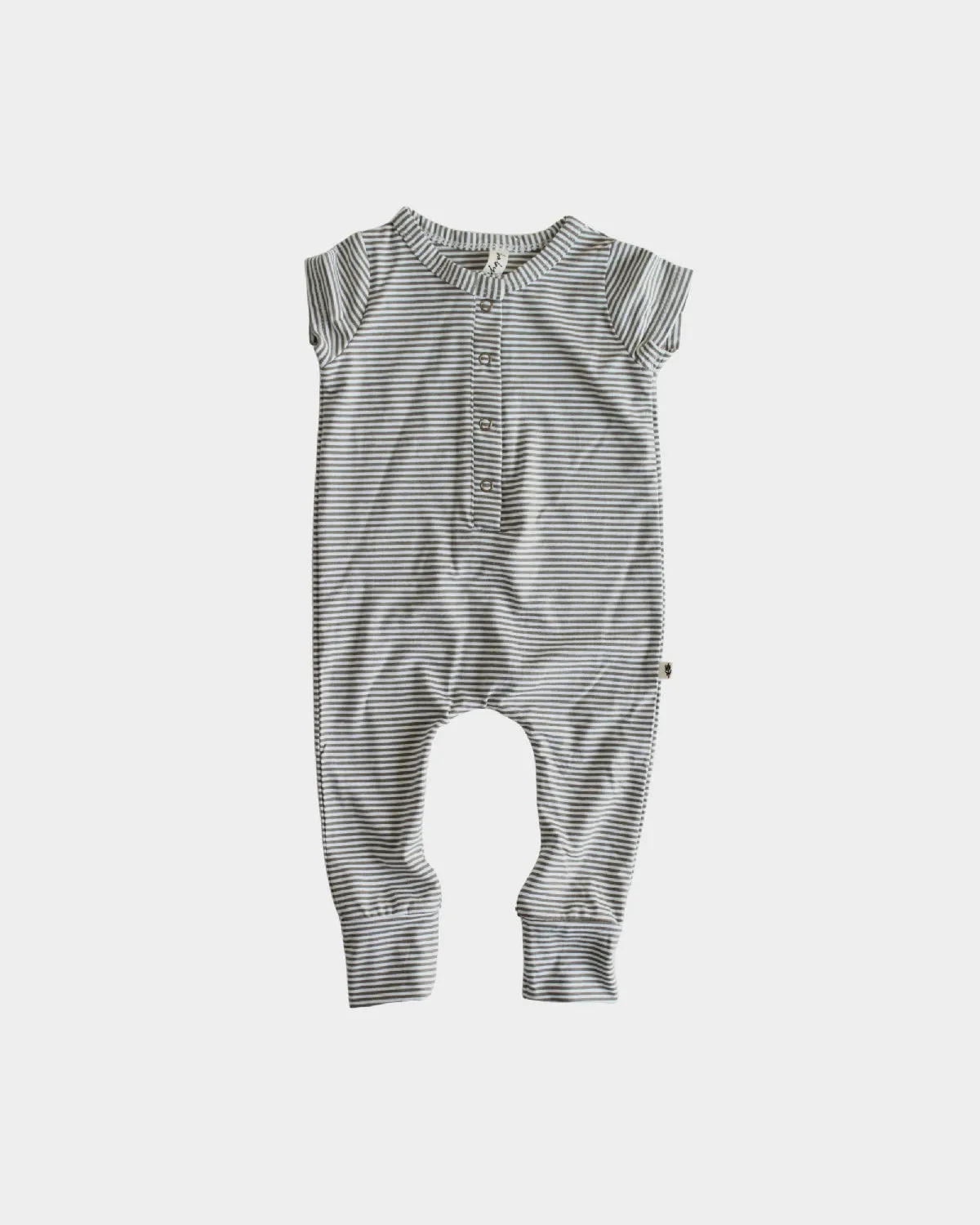 Babysprouts T-Shirt Romper - Micro Olive Stripe