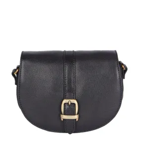 Barbour Womens Laire Leather Saddle Bag Black