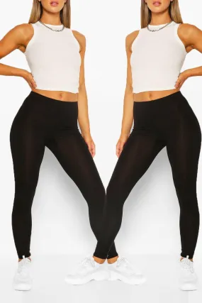 Basics 2 Pack High Waisted Core Jersey Leggings