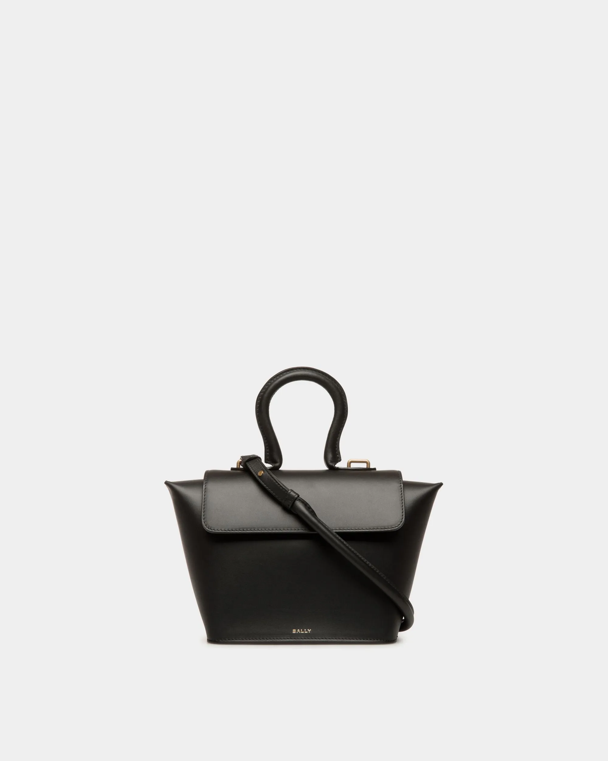 Belle Top Handle Bag in Black Leather