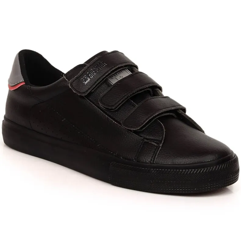 Big Star LL274A208 black ecological leather sneakers with velcro