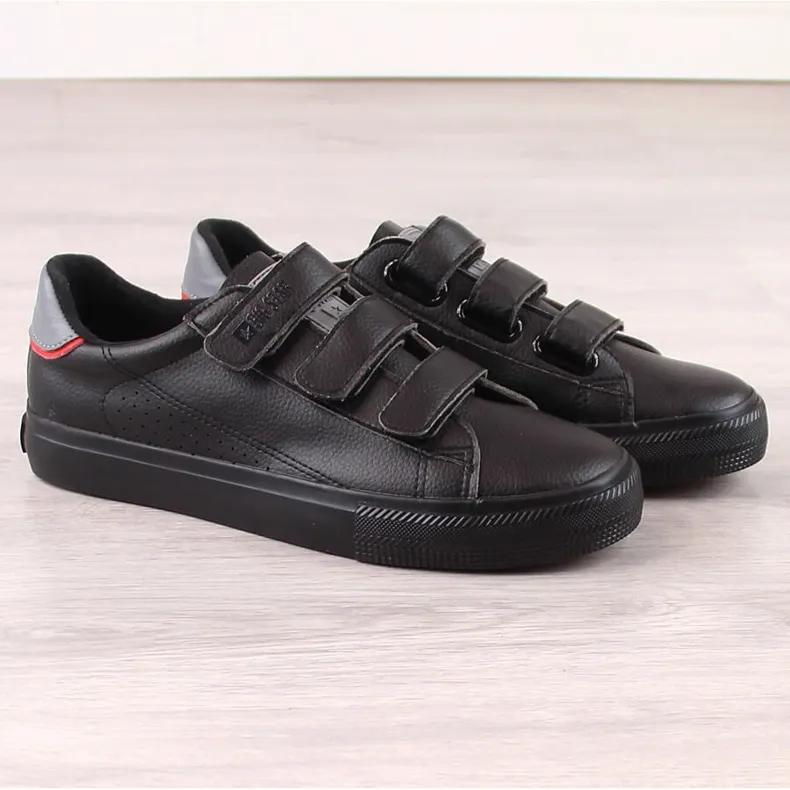 Big Star LL274A208 black ecological leather sneakers with velcro