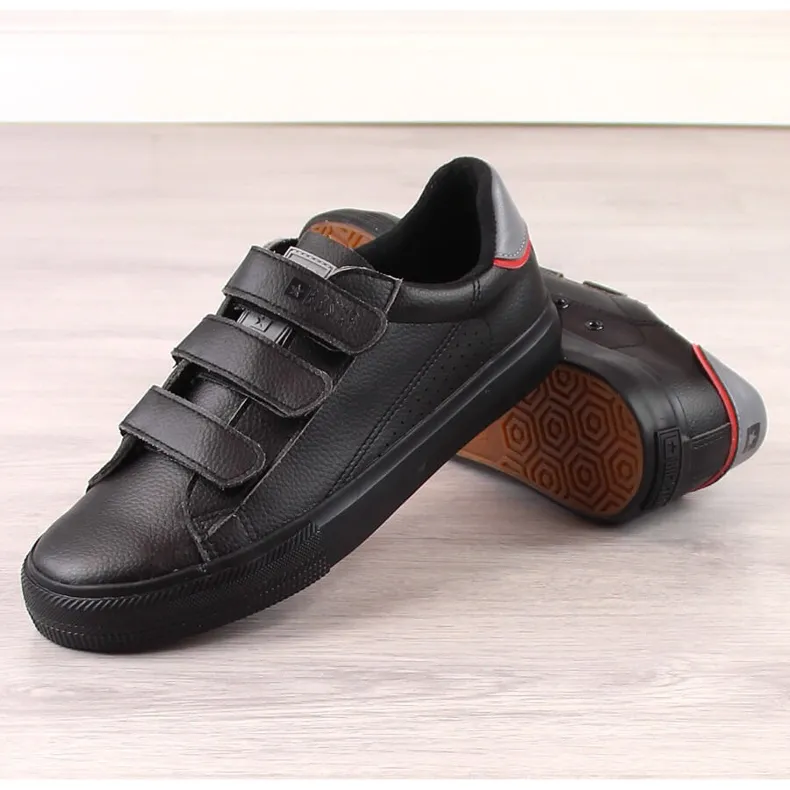 Big Star LL274A208 black ecological leather sneakers with velcro