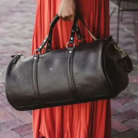 Black Montana Horween Leather Duffle Bag by Hooks Crafted Leather Co