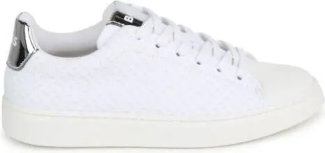 BOSS Kidswear monogram-jacquard panelled sneakers White