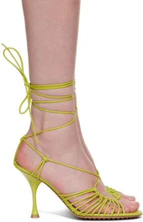 Bottega Veneta Green Lagoon Dot Heeled Sandals