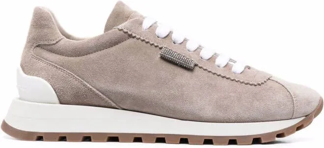 Brunello Cucinelli low-top suede sneakers Neutrals