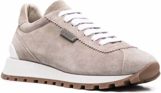 Brunello Cucinelli low-top suede sneakers Neutrals