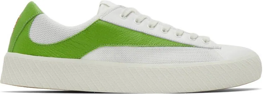 BY FAR White & Green Rodina Sneakers