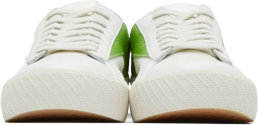 BY FAR White & Green Rodina Sneakers