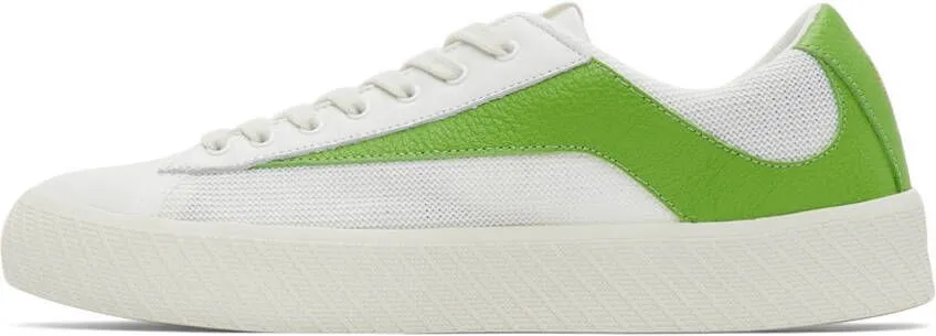 BY FAR White & Green Rodina Sneakers