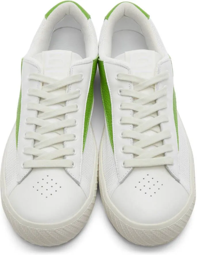 BY FAR White & Green Rodina Sneakers