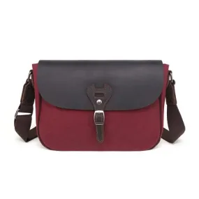 Canvas Shoulder Bag with Leather Trim