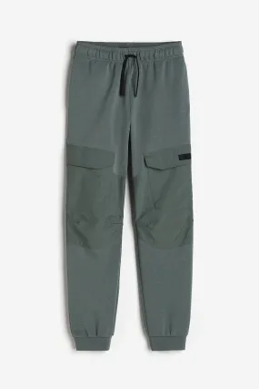 Cargo sports joggers - Regular waist - Long - Dark khaki green - Kids | H&M GB