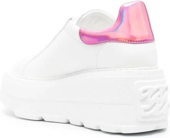 Casadei holographic-panel leather sneakers White