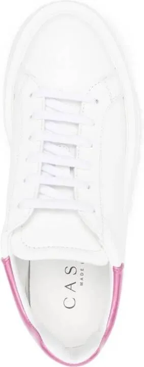 Casadei holographic-panel leather sneakers White