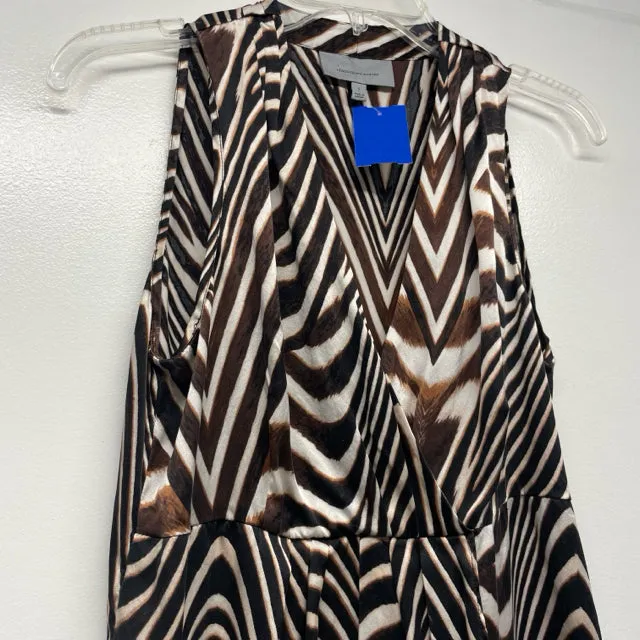 Classiques Entier Size S Women's Brown-White Animal Print Sleeveless Top