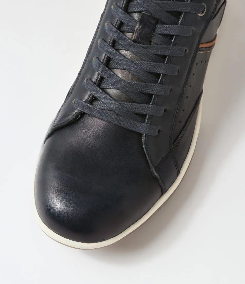 COLORADO Volt Navy Pull Up Leather Sneakers