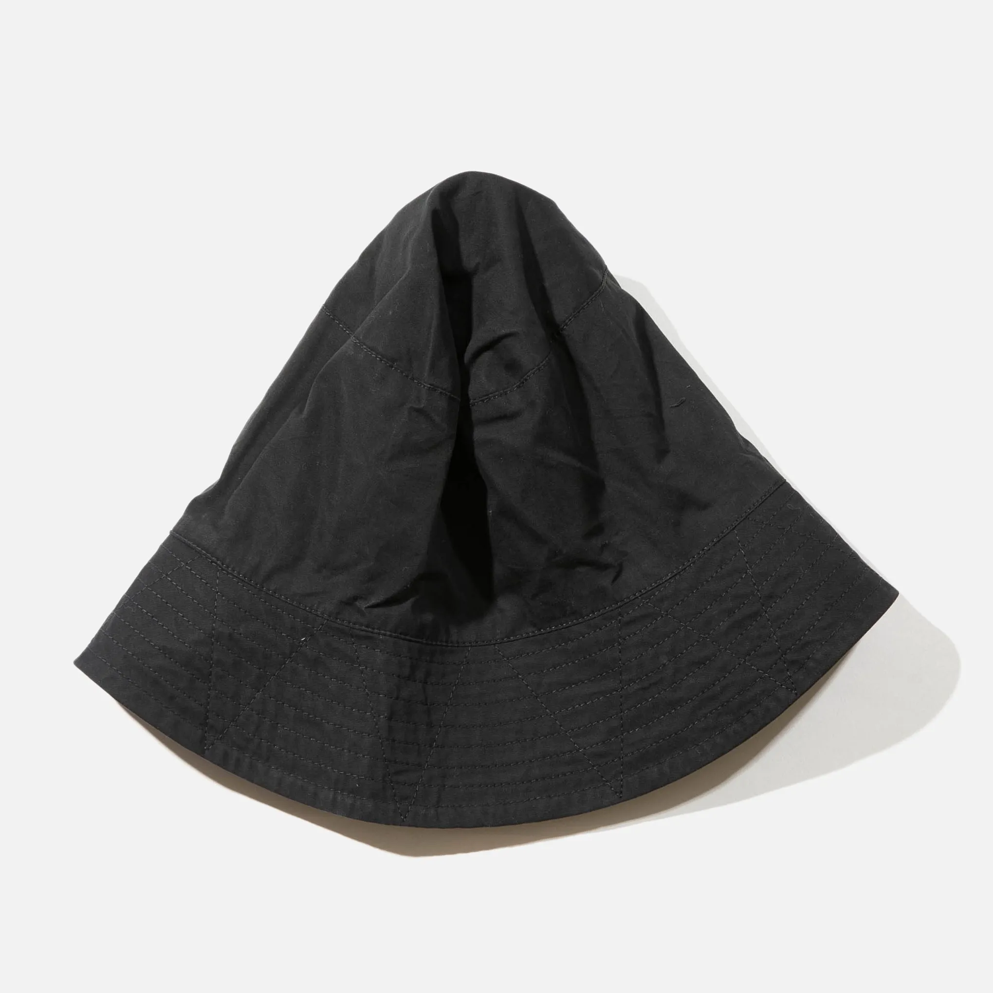 Cotton Duracloth Poplin Bucket Hat - Black