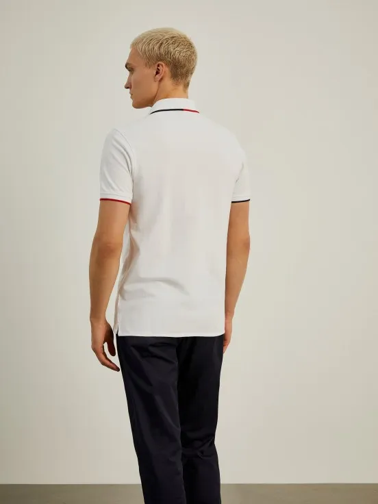 Cotton polo shirt with stripes