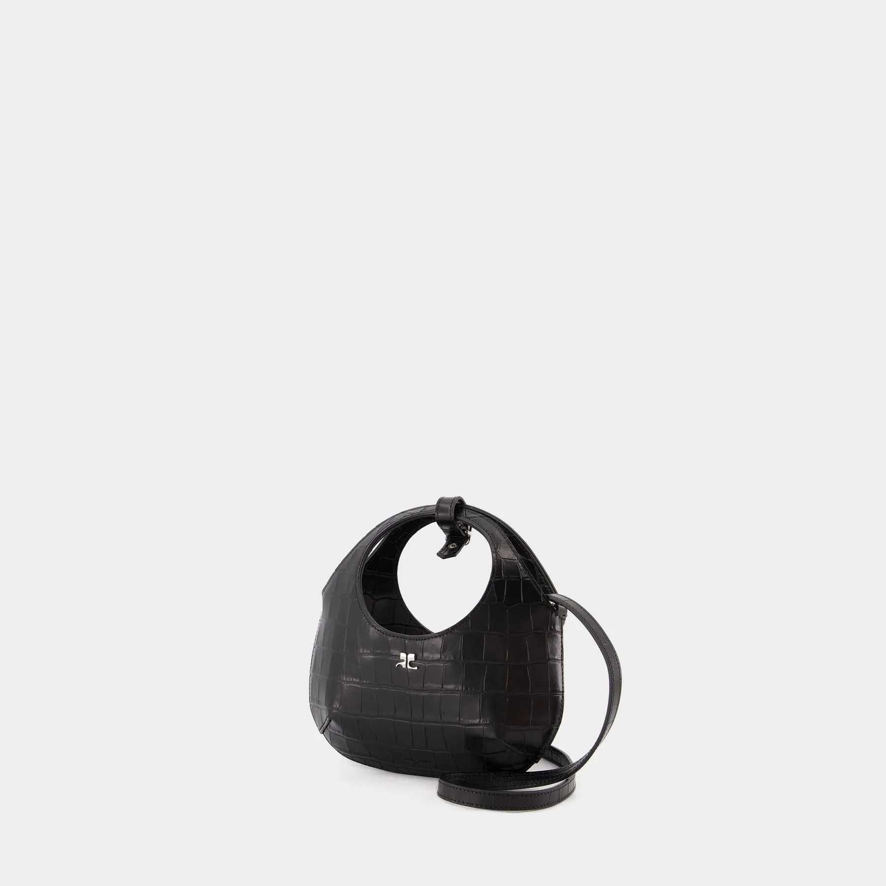 Courreges  Mini Holy Croco Bag - Courreges - Leather - Black