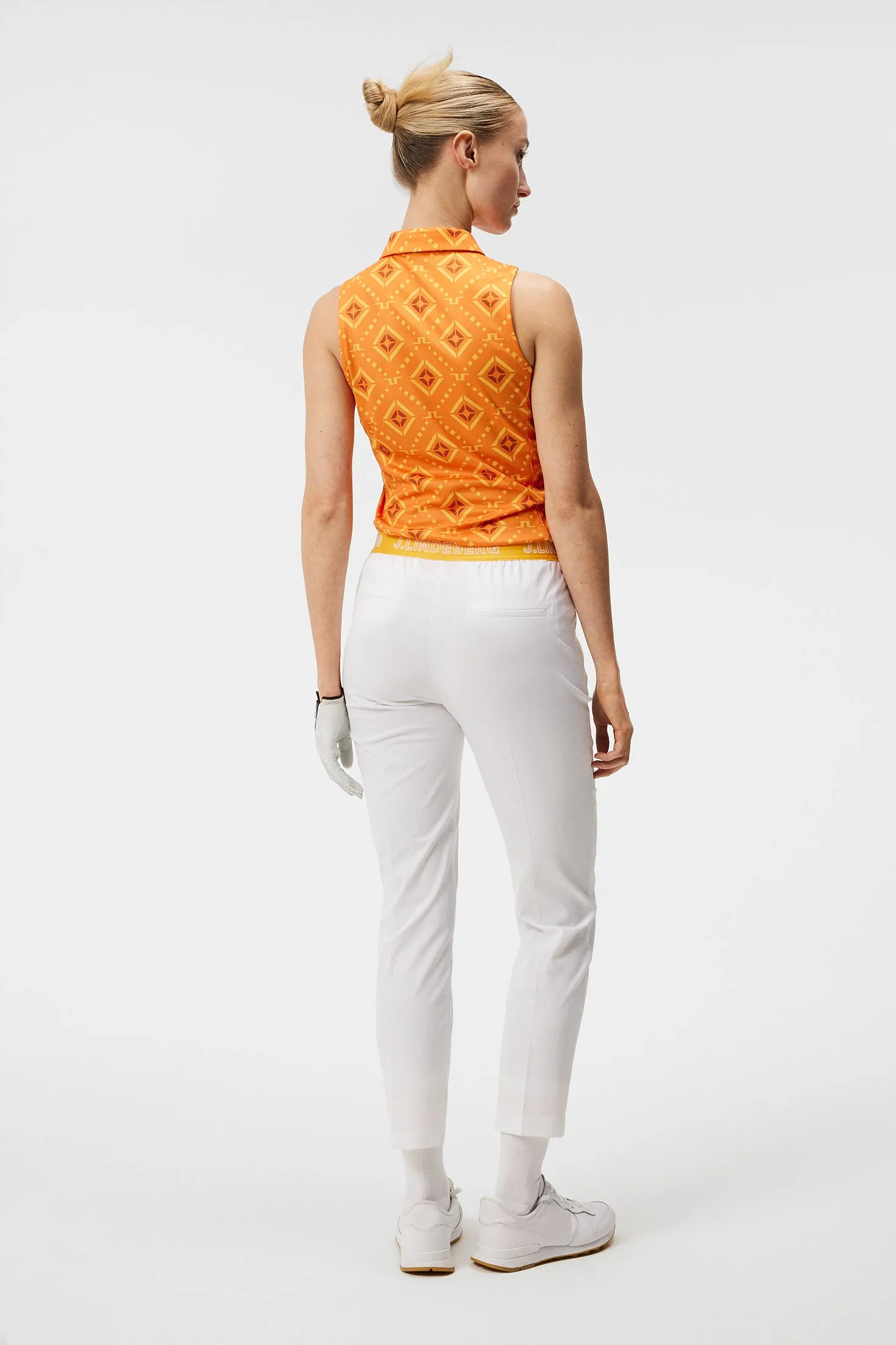 Dena Print Sleeveless Top / Orange Diamond logo