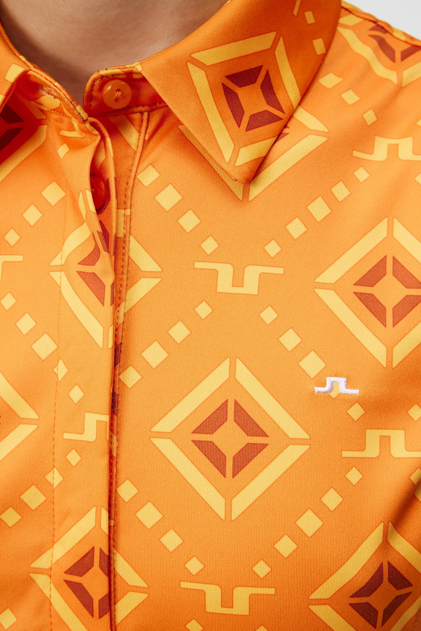 Dena Print Sleeveless Top / Orange Diamond logo