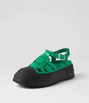 DJANGO & JULIETTE Askery Emerald Black Patent Leather Sneakers