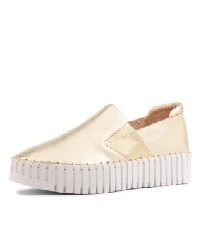 DJANGO & JULIETTE Becca Pale Gold Leather Sneakers