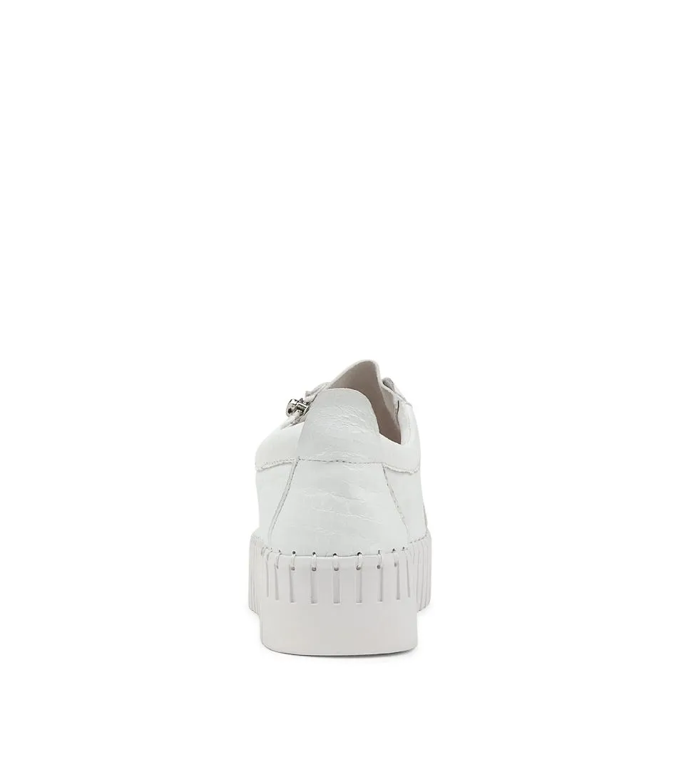 DJANGO & JULIETTE Bump White Croco Leather Sneakers Ws