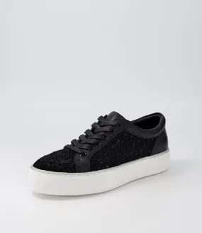 DJANGO & JULIETTE Florina Black Lace Leather Sneakers