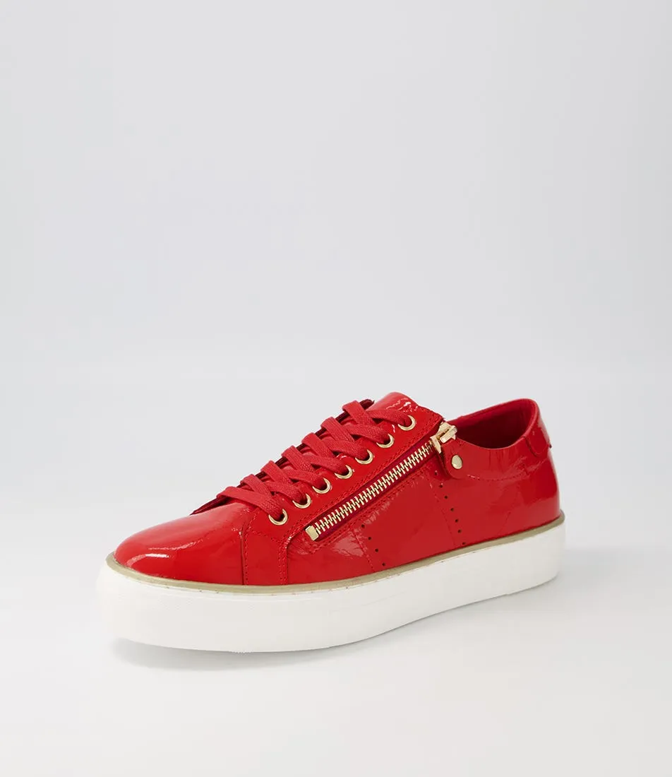 DJANGO & JULIETTE Froggy Red Patent Leather Sneakers