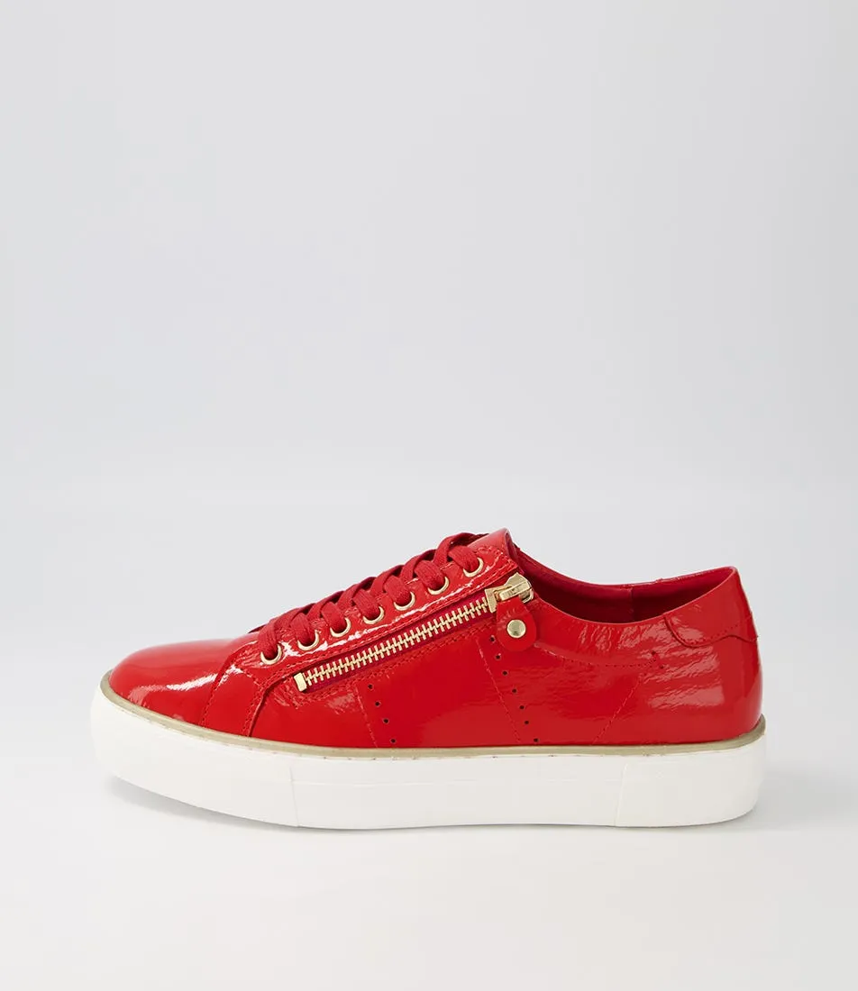 DJANGO & JULIETTE Froggy Red Patent Leather Sneakers