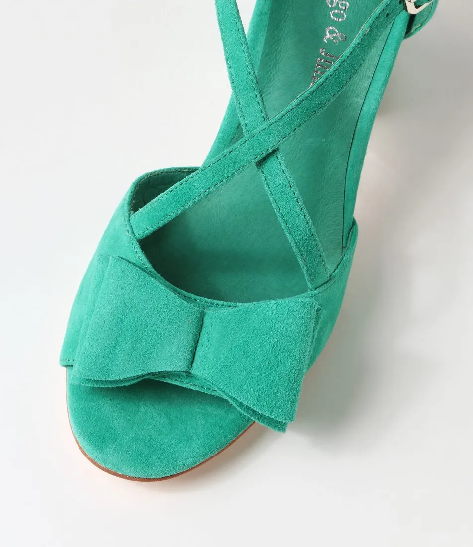 DJANGO & JULIETTE Kaamie Light Emerald Suede Sandals