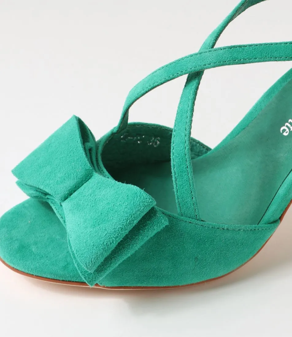 DJANGO & JULIETTE Kaamie Light Emerald Suede Sandals