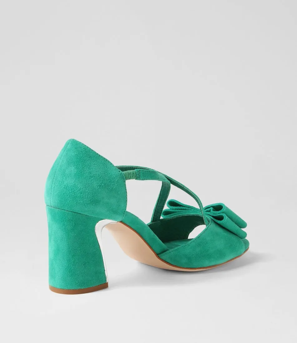 DJANGO & JULIETTE Kaamie Light Emerald Suede Sandals