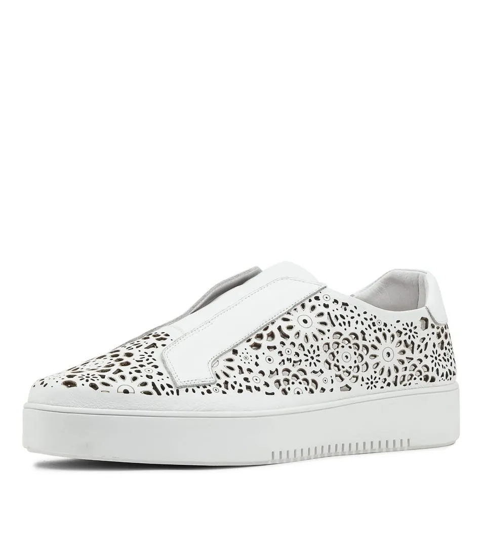 DJANGO & JULIETTE Lachi White Leather Sneakers Ws