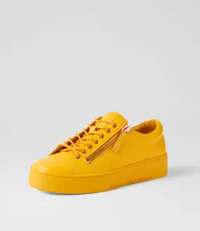 DJANGO & JULIETTE Laila Bright Yellow Leather Sneakers