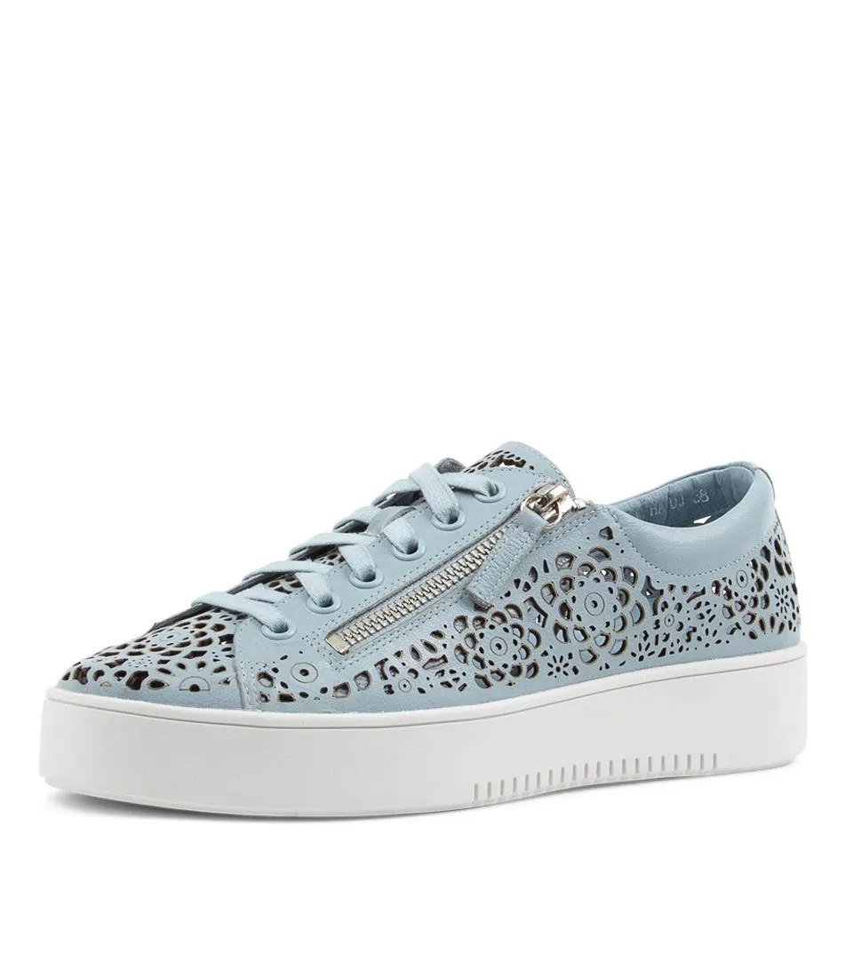 DJANGO & JULIETTE Leitha Denim Leather Sneakers Ws