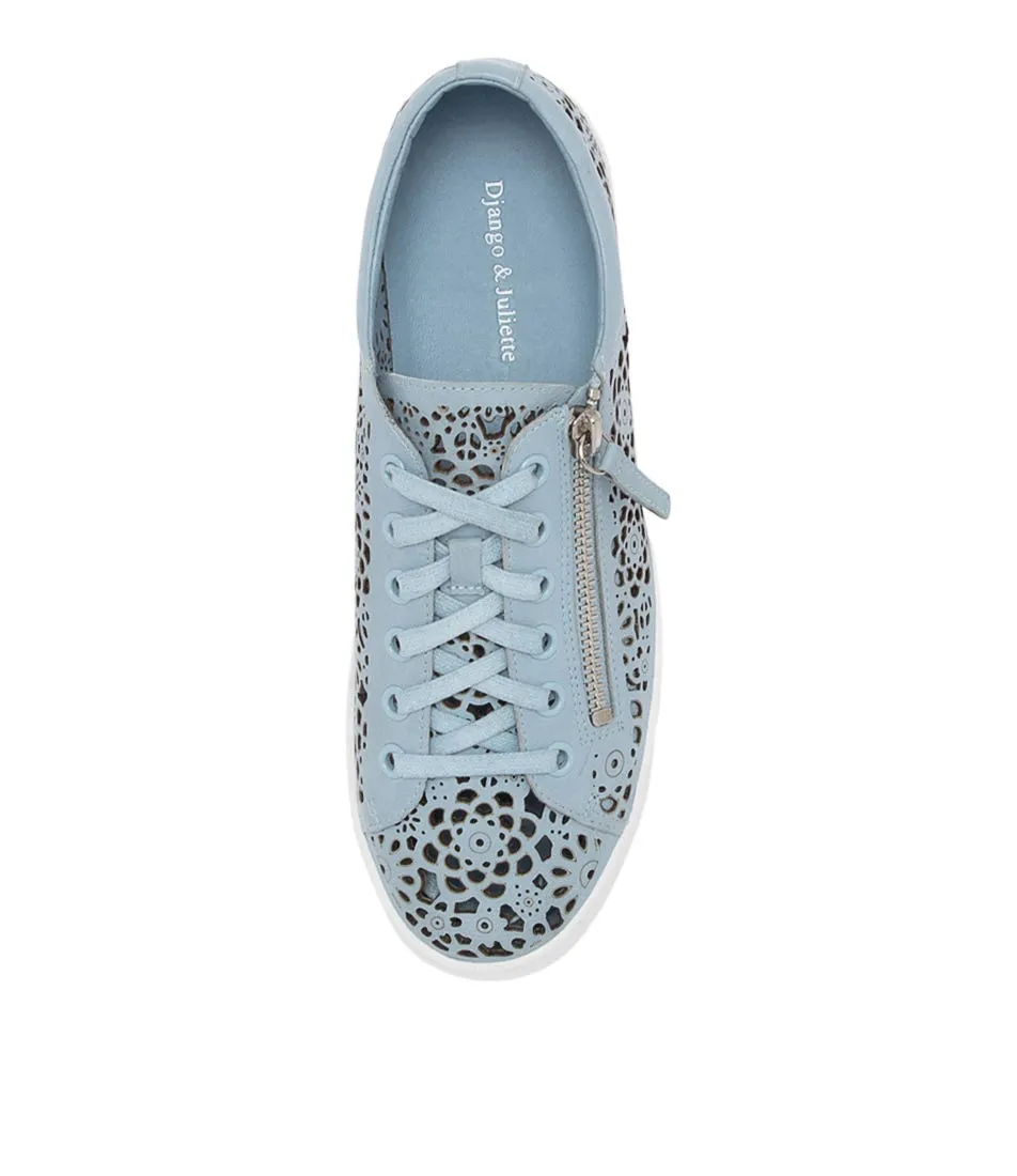 DJANGO & JULIETTE Leitha Denim Leather Sneakers Ws