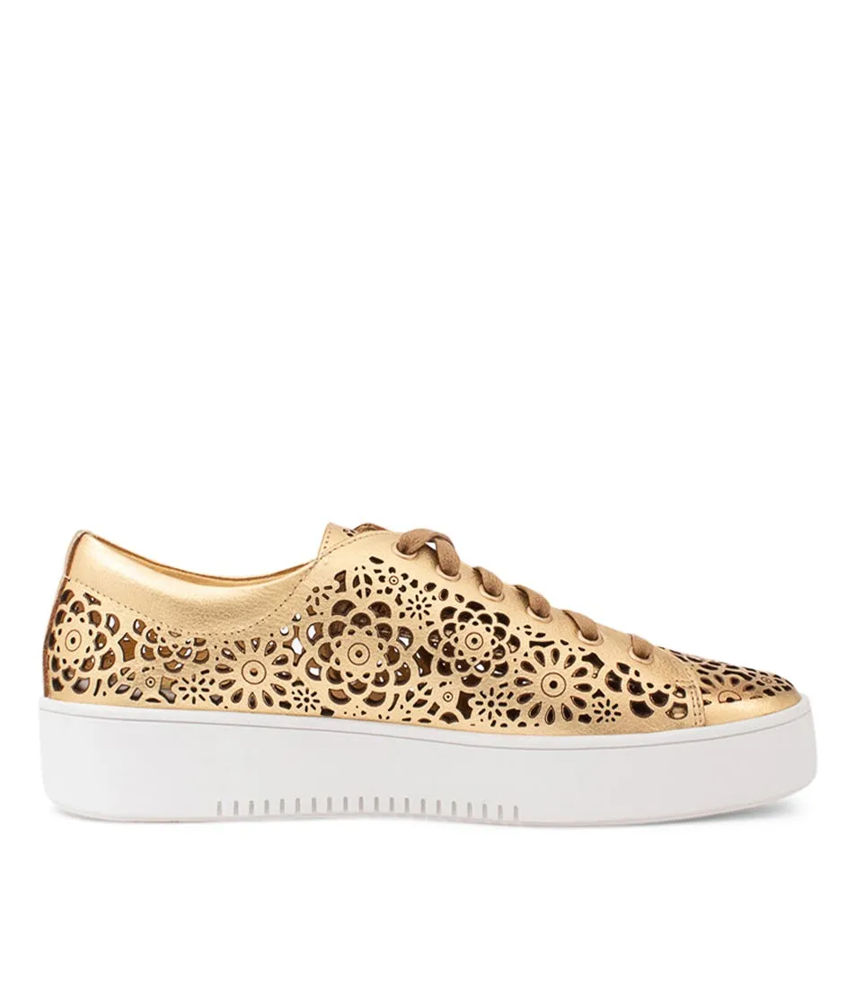 DJANGO & JULIETTE Leitha Old Gold Leather Sneakers