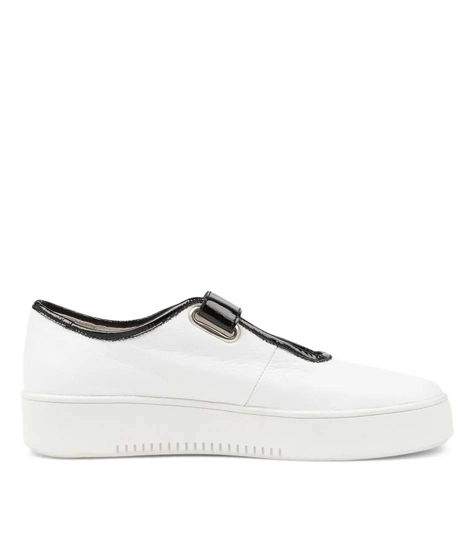 DJANGO & JULIETTE Lynlee White Black Patent Leather Sneakers