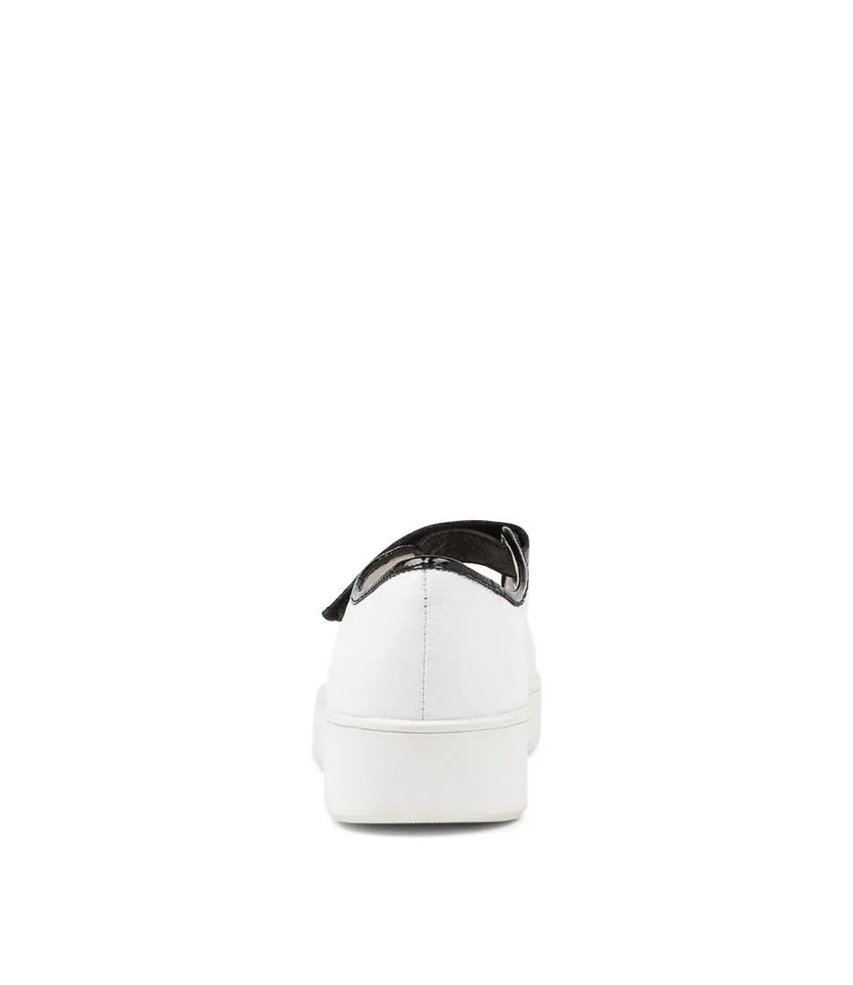 DJANGO & JULIETTE Lynlee White Black Patent Leather Sneakers