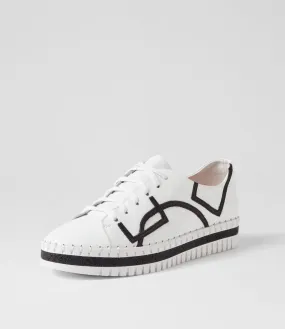 DJANGO & JULIETTE Mando White Black Leather Sneakers