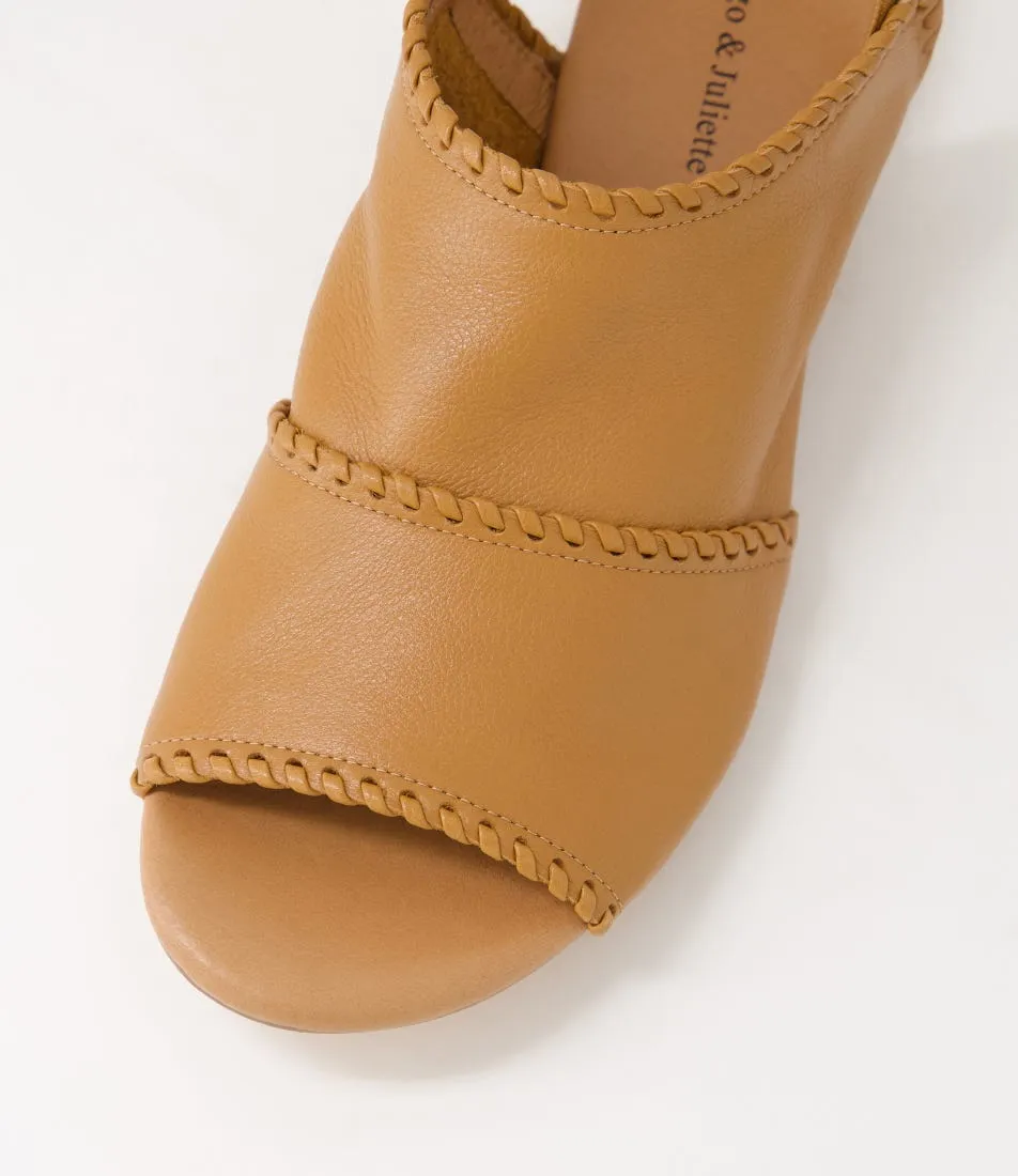 DJANGO & JULIETTE Pelham Dark Tan Leather Sandals