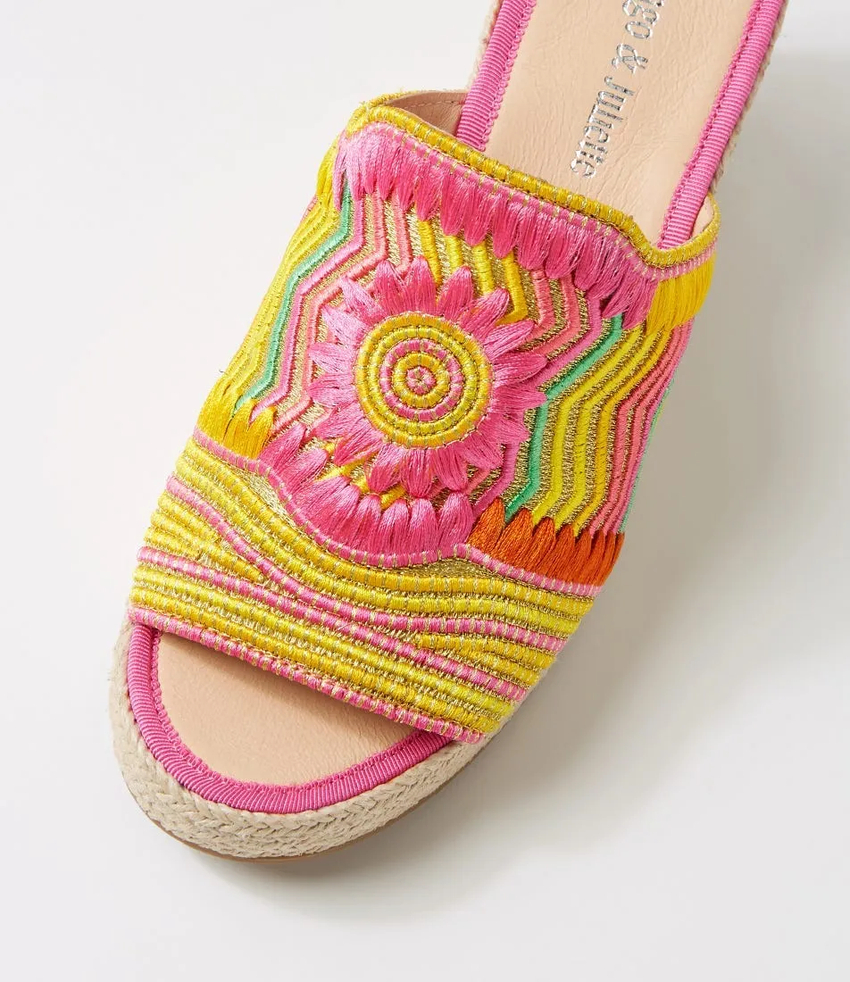 DJANGO & JULIETTE Pentos Fuchsia Multi Sandals