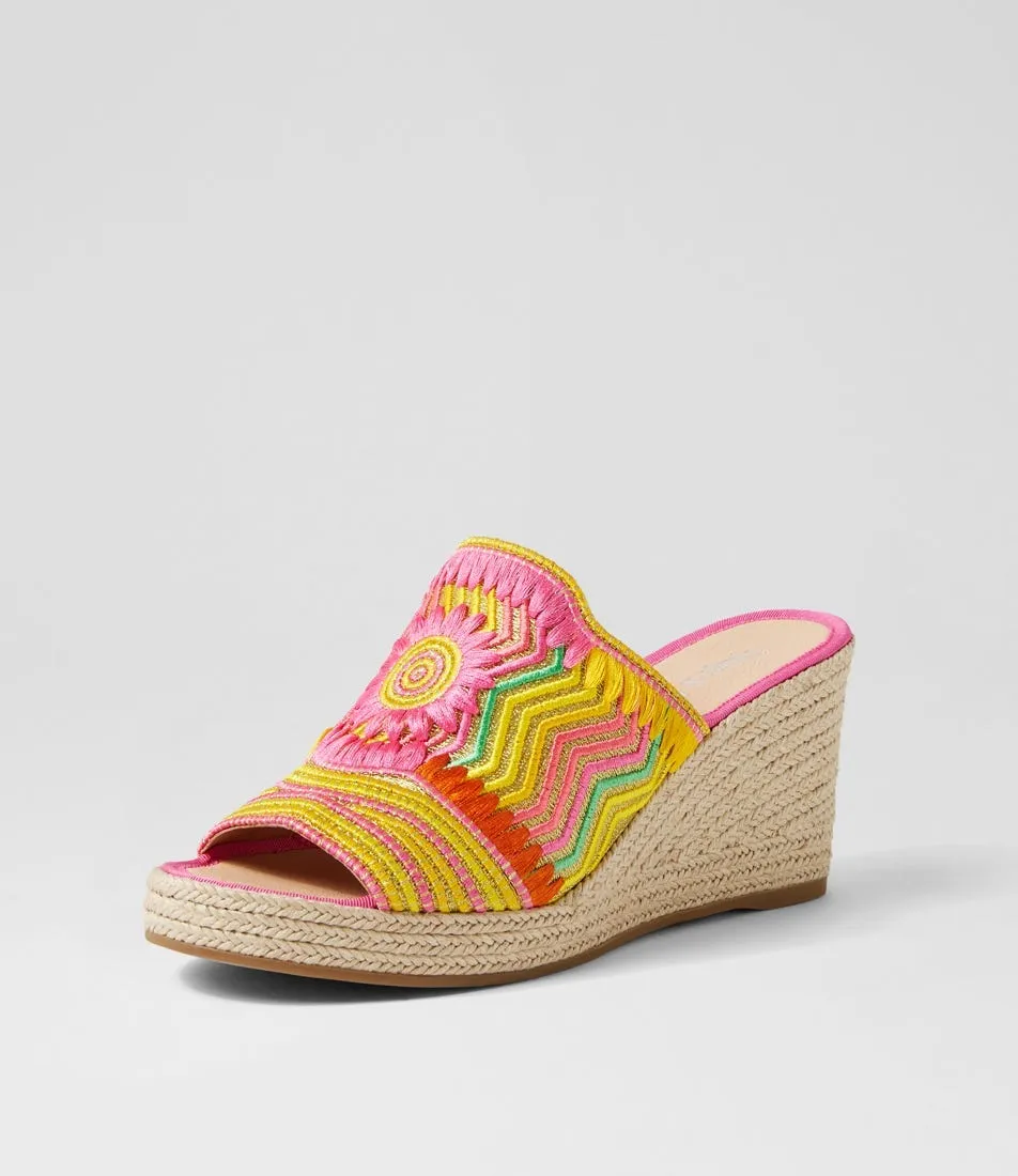 DJANGO & JULIETTE Pentos Fuchsia Multi Sandals