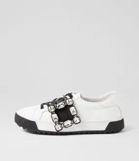 DJANGO & JULIETTE Tamir White Black Leather Sneakers