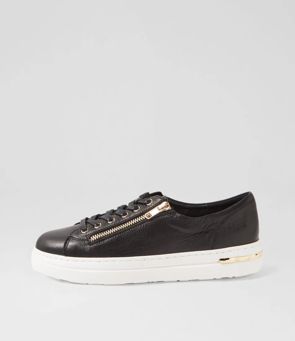 DJANGO & JULIETTE Wovi Black White Leather Sneakers